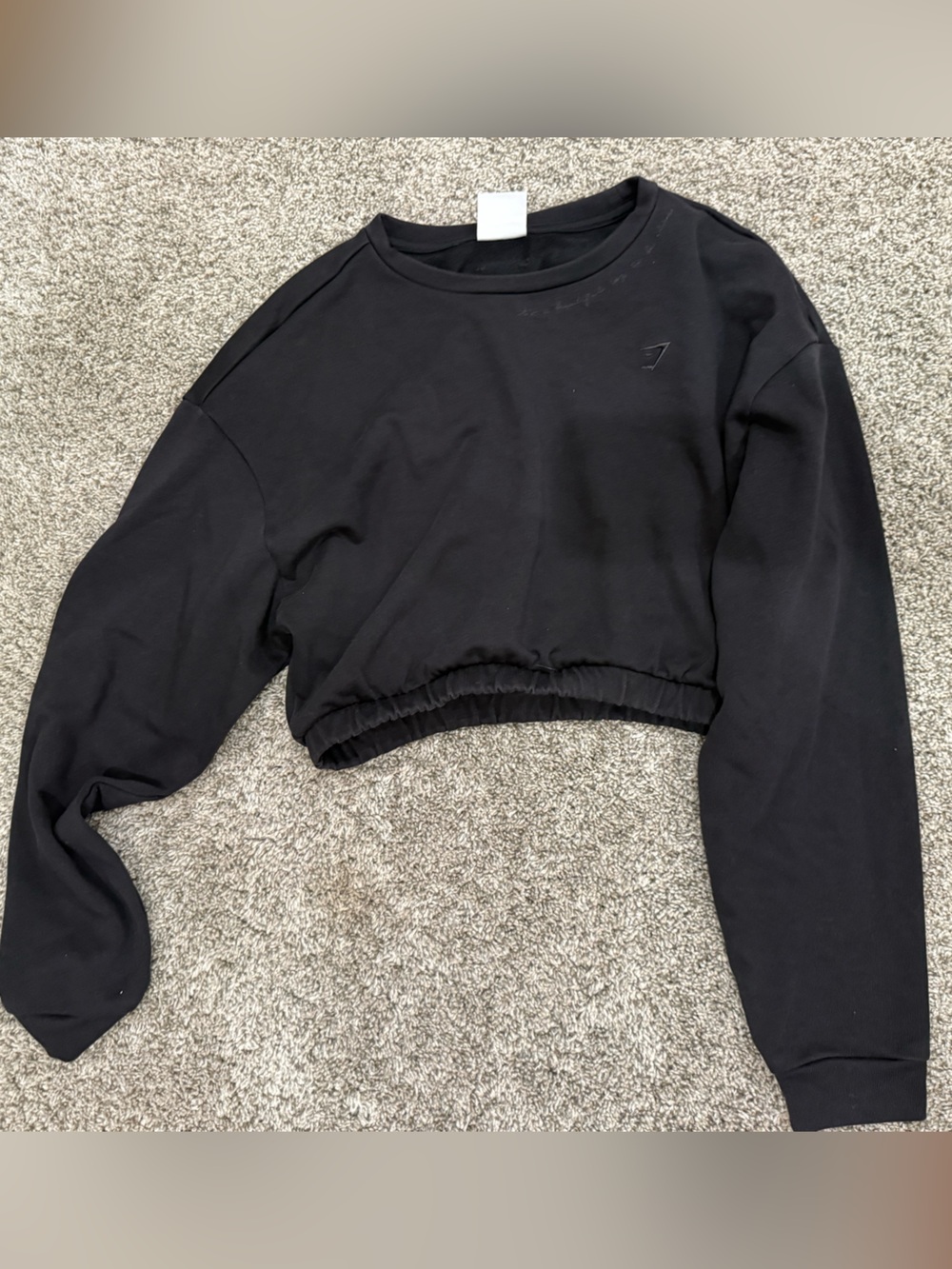 Gymshark Black Cropped Crewneck Sweatshirt
